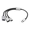 Type-C 4-in-1 USB 2.0 Hub: 2 USB + 1 Type-C Ports