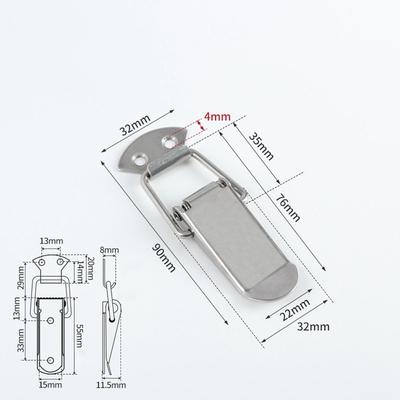 Stainless Steel Spring Clasp Buckle Security Anti-Theft Toggle Latch Catch Hardware Burglar-proof Duck Billed Buckles Toolbox