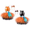Costume da Cavernicola per Bambina Vestito con Paillettes Scollo all'americana Decorazione Osso 3D Gonna Ampia Copricapo