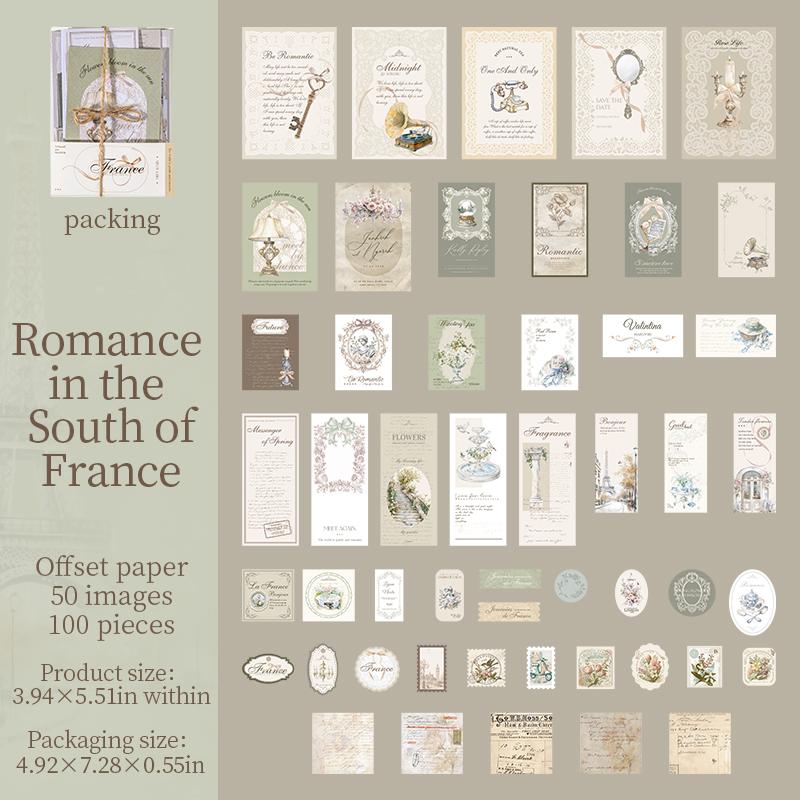 

100 Sheets French Elegance Writing Sticker Set Hand Account Scrapbooking Journal DIY Guitar For Phone Case Laptop Decoration