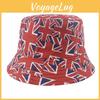 Fashionable Reversible Bucket Hat With British Flag Design Cotton Material