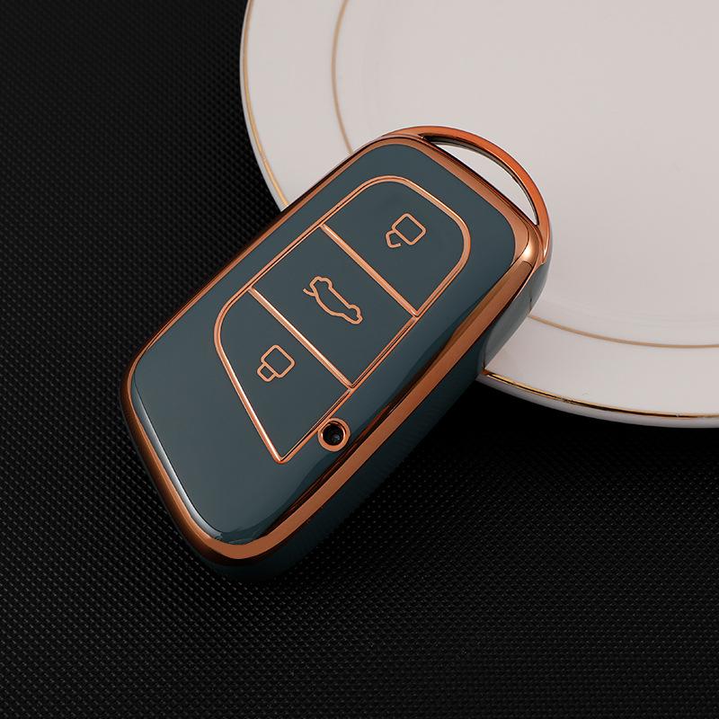 Chery Tiggo 5x/7/8 Key Case - High-End Gold Edge Shell for Men & Women