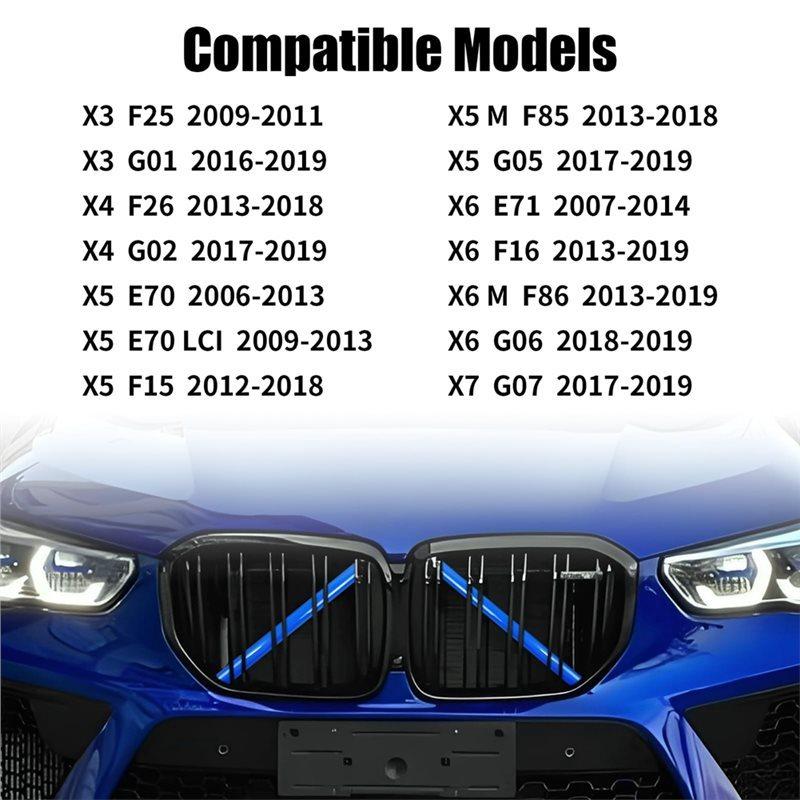 Grill Stripes Ert Trims For BMW X3 G01 X4 G02 X5 G05 X6 G06 Front Grill Wrap Covers Accessories Blue