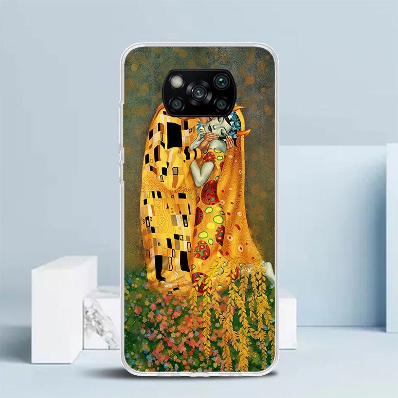 Kiss by Gustav Klimt Desig Phone Case For Xiaomi Poco F7 Ultra X5 X6 X7 Pro M7 Redmi 15C 15 13C 13 12C 12 10C 10 10A 9 9C 9A 9T