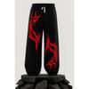 Estilo Urbano Gótico para Hombres y Mujeres, Deportivos, Verano, Tendencia de Moda Universitaria, Pantalones Holgados de Talla Grande Estampados