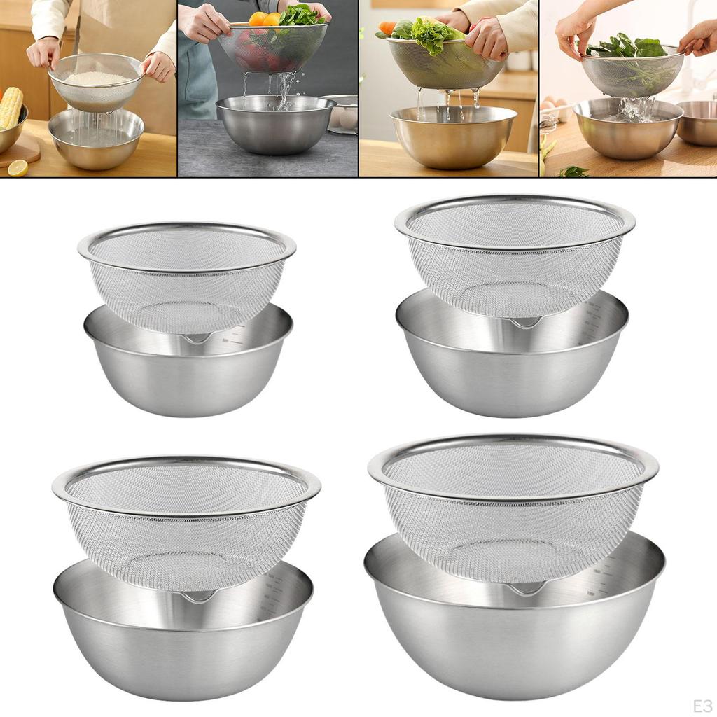Stainless Steel Strainer Set with Mixing Bowl