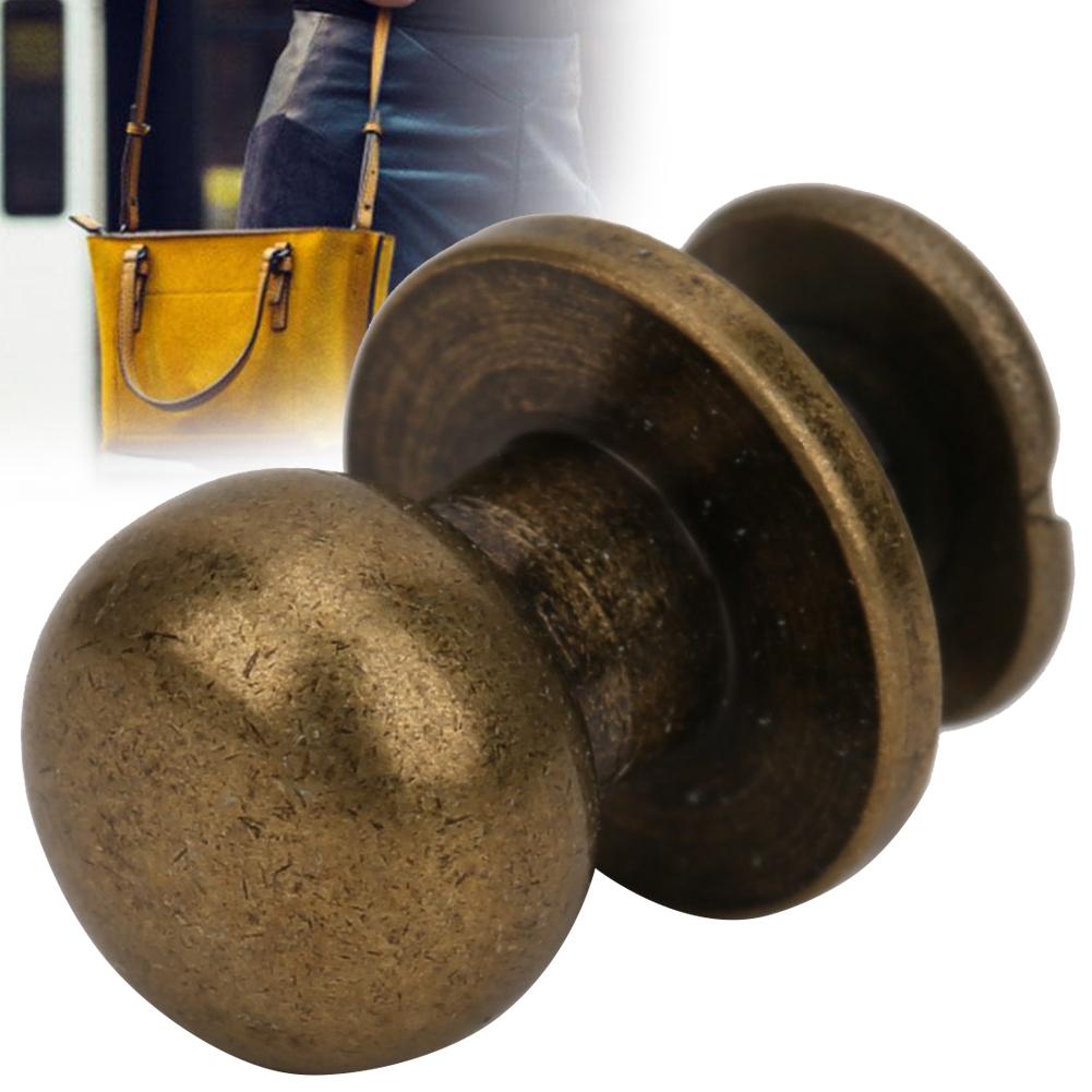 20 Sätze Kupfer Rundkopfnieten Punk Nieten Schraubverschluss DIY Lederhandwerk Nieten 10 x 8mm Bronze