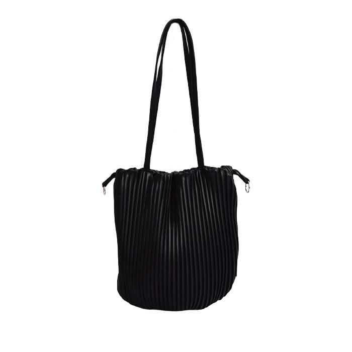 

Tote Bag Pleated Bag BK [Legat Largo] LG-A0202 Women s