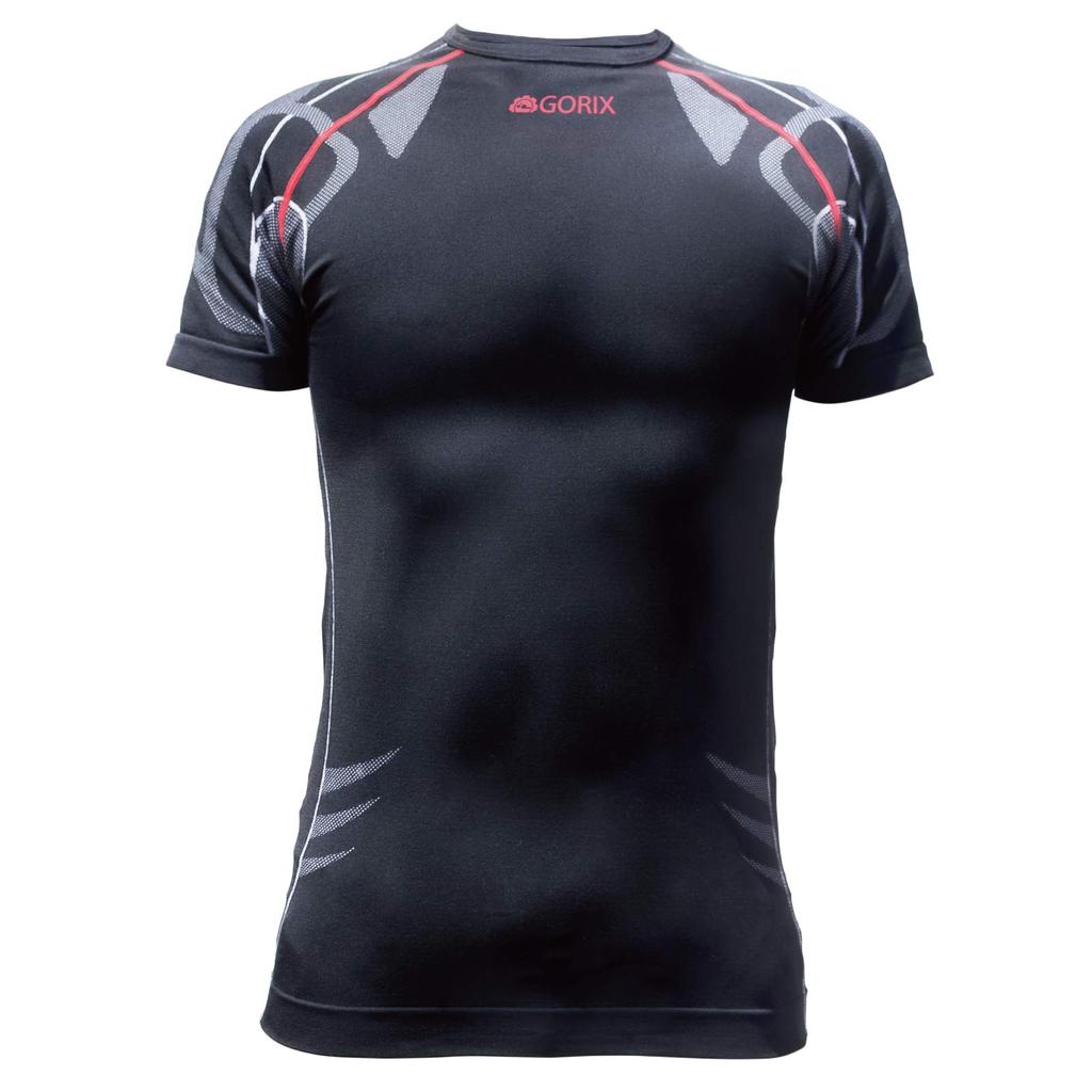 GORIX Innerwear Cool Inner Shirt Short Sleeve Summer Quick Drying Sports Cool to the 3D Seamless Body Mapping Cycling Quick Drying Men's [Compression