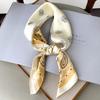 Women's French Retro Silk Cashew Scarf: Versatile Square Ribbon Headscarf