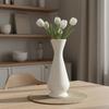 Gourd Shaped Vase Nordic type Tall Ribbed Vase Holds Floral Water Holder Container for Living Room, Office, Entryway
