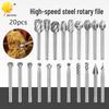 20-Piece High-Speed Steel Alloy Rotary Grinder Accessory Set