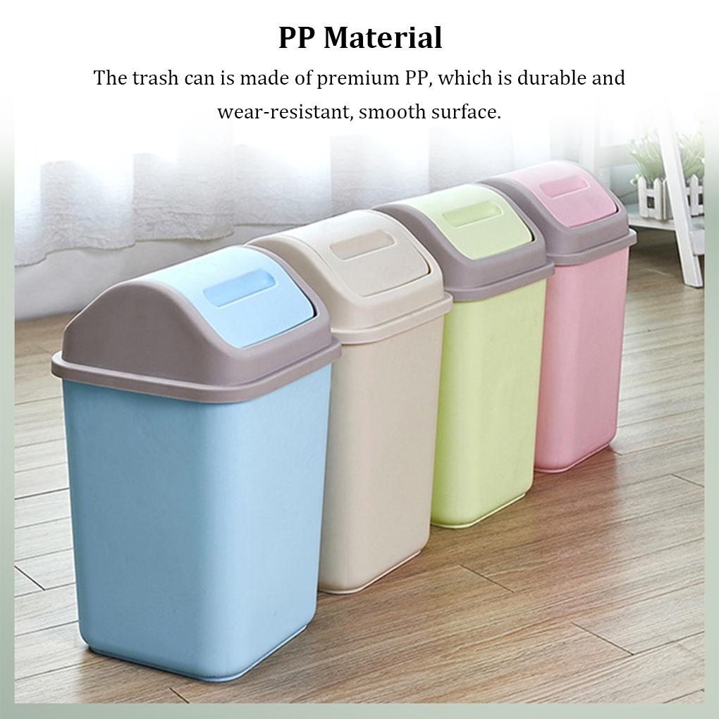 Plastic Swing Lid Classified Bin Home Office Rubbish Waste Dustbin Garbage Container Wastebasket Trash Can with Cover