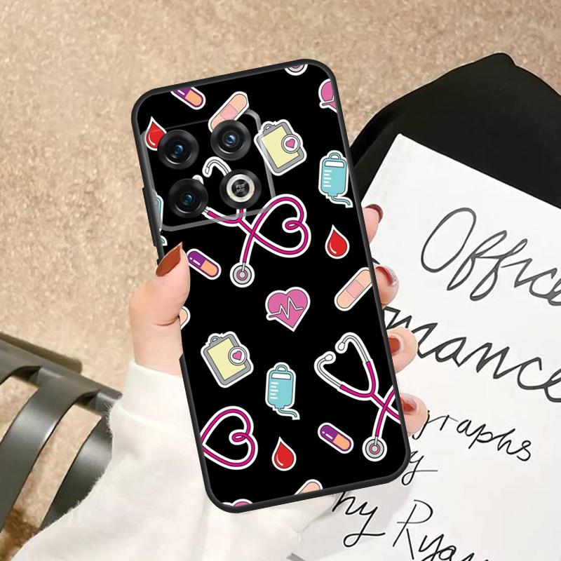 Medical Medicine Nurse Pattern Case For OnePlus 15 R 12 12R 13T 13 13R 11 10 Pro 10T 8T Nord 5 CE 2 3 4 Lite N20 N30 Cover