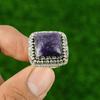 Lepidolite Gemstone 925 Sterling Silver Bezel New Statement Sister Ring US 6.5