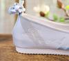 Women's Hai Lang Hanfu Shoes: Pointed Toe, Pearl Embellished, Height Boost, Ming Dynasty Inspired
