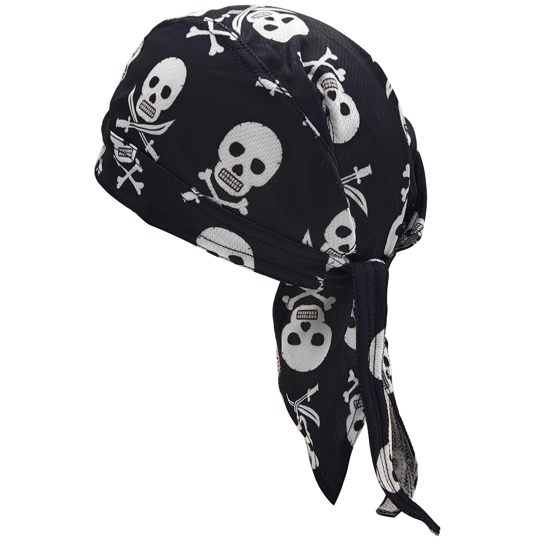 

Trifong Bandana Cap Men s Quick Dry Sweat Absorption Black Bandana Adult Hat Bandana UV Cut Sweat Stopper Breathable Material Pirate Do-rag