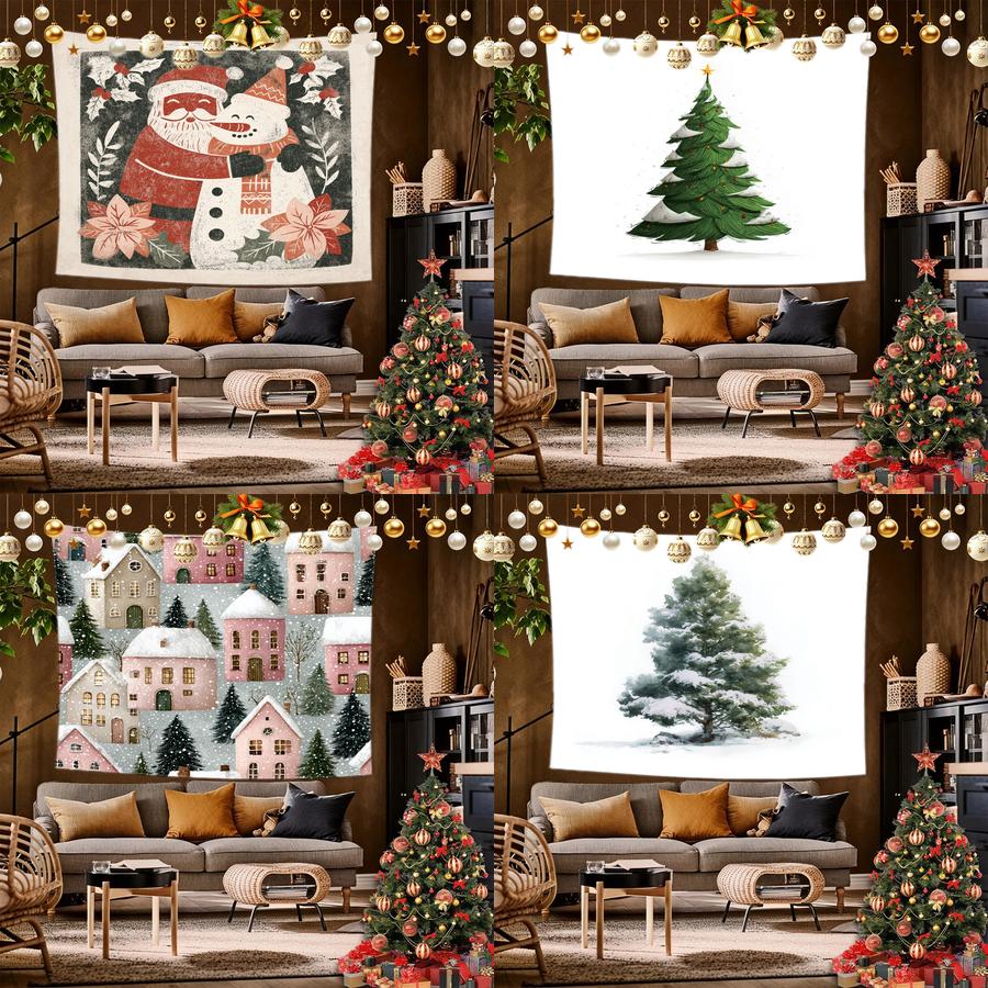 Moose Christmas Wall Hanging Background Cloth Hanging Cloth Bedroom Bedside Decorative Wall Cloth Rental Dormitory Tapestry
