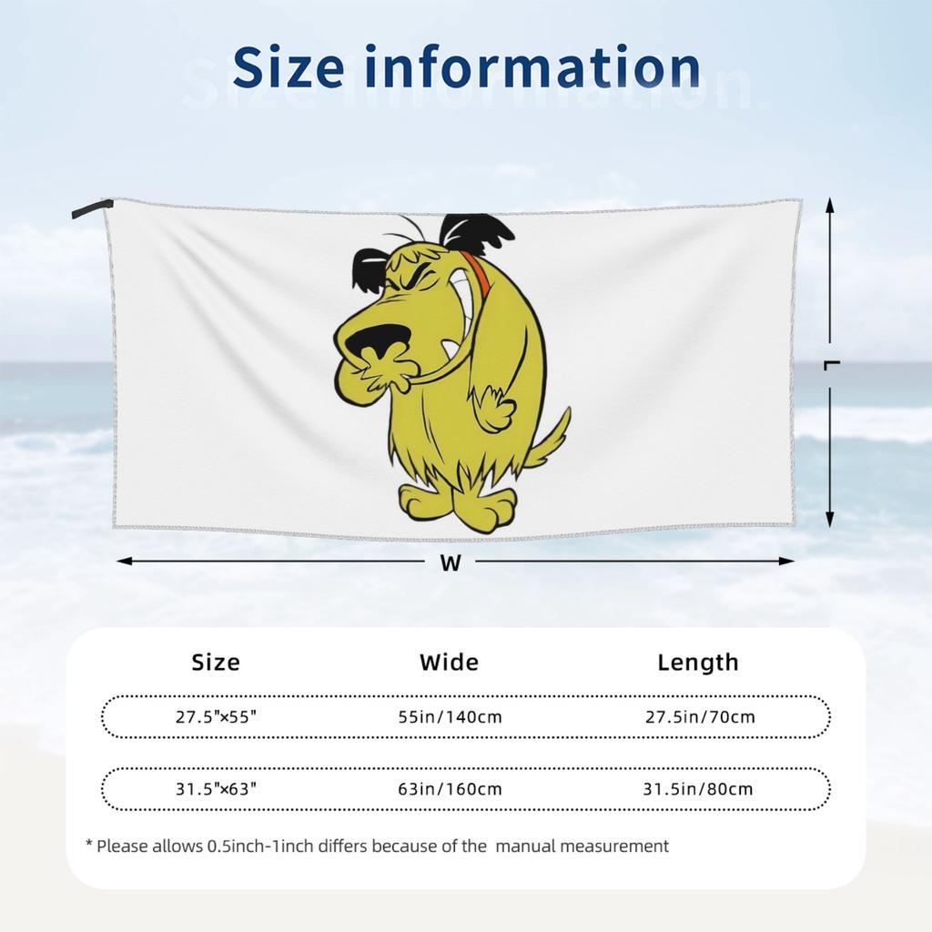 Muttleys Laughings Classic Wackys Racess Cartoon Dog Beach Towel Soft Microfiber Quick Dry Absorbent Quick Towels For Yoga