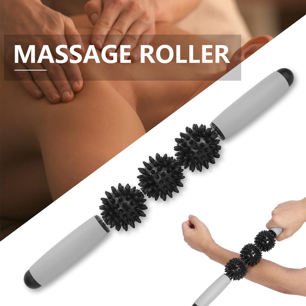 3 Balls Muscle Massage Roller   Stick Body Massage Relaxation Muscle Roller Stick