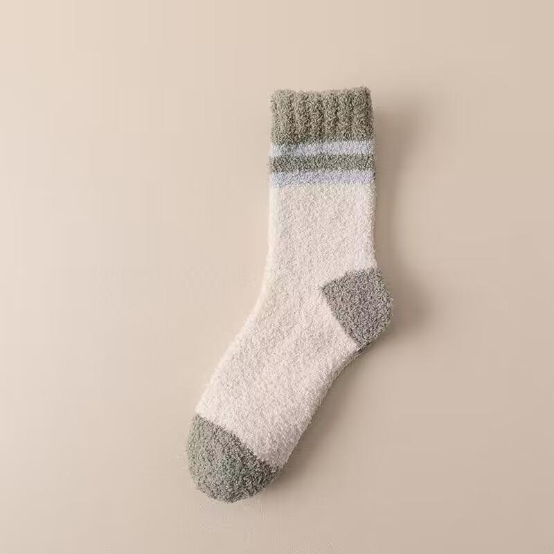 Coral Fleece Socks, Men's Mid-calf Socks, Autumn and Winter Fleece Thickened Fleece Warm Men's Long Socks, Men's Home Floor Socks