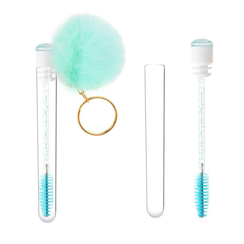 Eyelash Brush Tube With Pompom Lash Extension Makeup Brush Dustproof Eyebrow Comb Beauty Tools