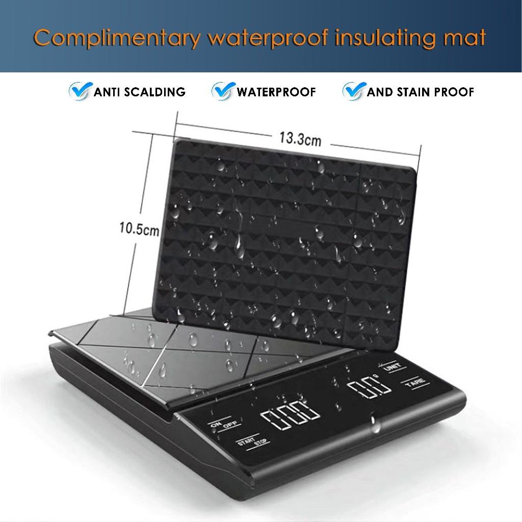 3KG/6.6LB Electronic Scale Pour Over Drip Coffee Multifunctional Precision Food Scales LED Screen Smart Kitchen Baking Scale