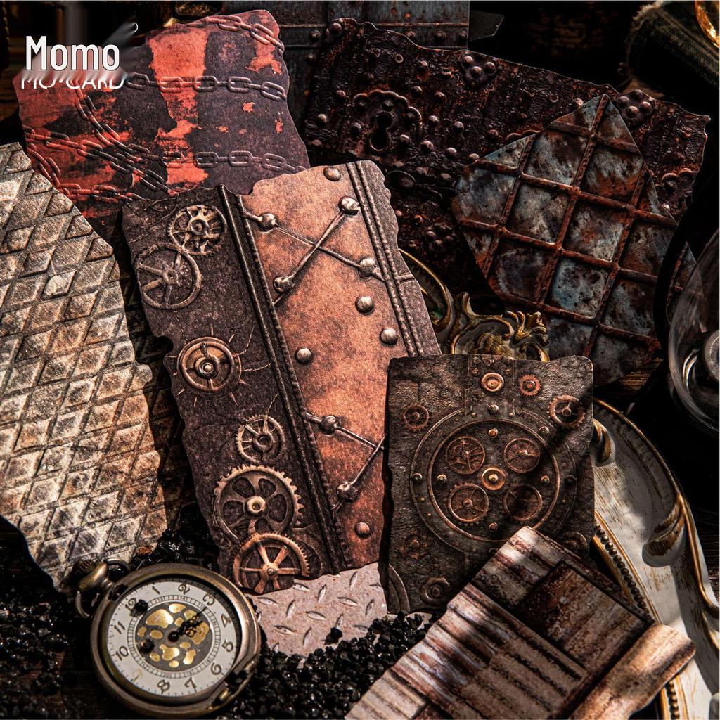 Momo Special Letterpress Embossed Paper - Rust Stains Series: 8 Types of Journal Collage Base Material