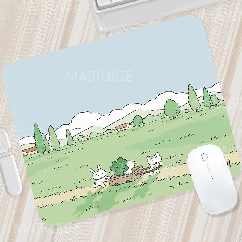 Green Small Mouse Pads Mouse Carpets Cute Desk Mats Kawaii Tulip Gaming Accessories Mouse Mat Gamer Surface for Computer Mouse