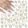 24 Stück 3D DIY Nagelanhänger Harz und Legierung Nagel Schmuck Neue Nagel Edelsteine Dekor Nagel Zubehör