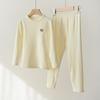 Class A Brushed 300g Warm Milk Silk Autumn/Winter Underwear Set for Older Kids
