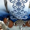 Ladies' loose printed shirt, perfect gift for festivals, fashionable women's clothing, suitable for outdoor gatherings