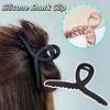 Safe Elastic Plastic Hair Claw Cross Straight Line Shaped Hair Claw Silicone Shark Clip  School