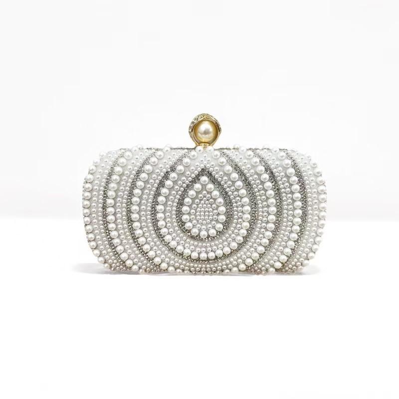 

Wedding Clutch Purse Luxury Women Diamond Pearl Handbag Design Party Shoulder Bag Ladies Evening Bag Wedding белый