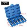 10PCS M4-M18 Triple Square Bit Socket Set Spline Bit Socket Tool Kit  Flywheel Fastener Removal