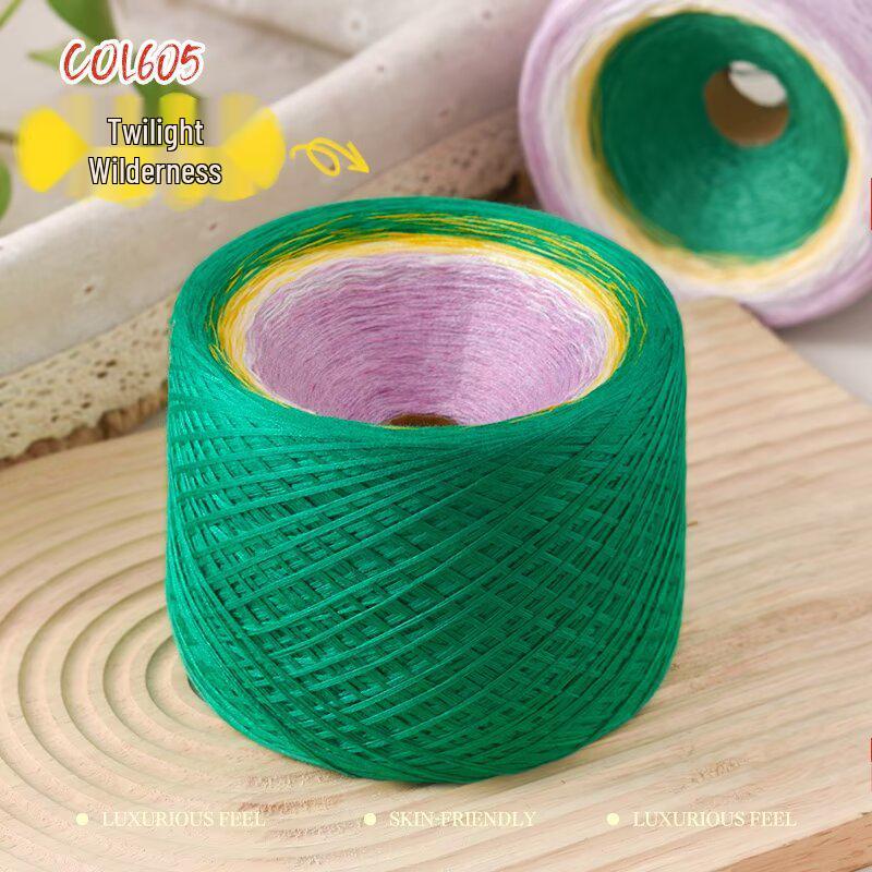 Gradient Mercerized Cotton Yarn for Handmade Knitting and Crochet - Ideal for Shawls, Scarves, Short-Sleeved Dresses, and More.