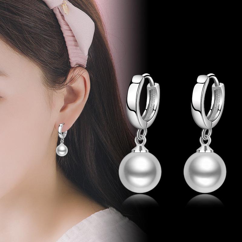 Womens Japanese Korean Style Red Bead Buckle Earrings Fashion Jewelry