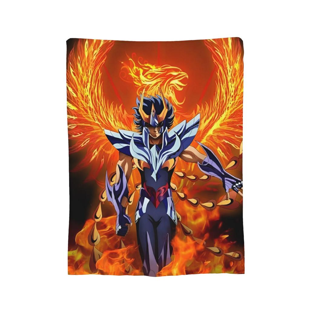 Knights Of The Zodiac Anime Fleece Throw Blanket Saints Seiyas Blankets for Bedding Office Super Warm Bed Rug,