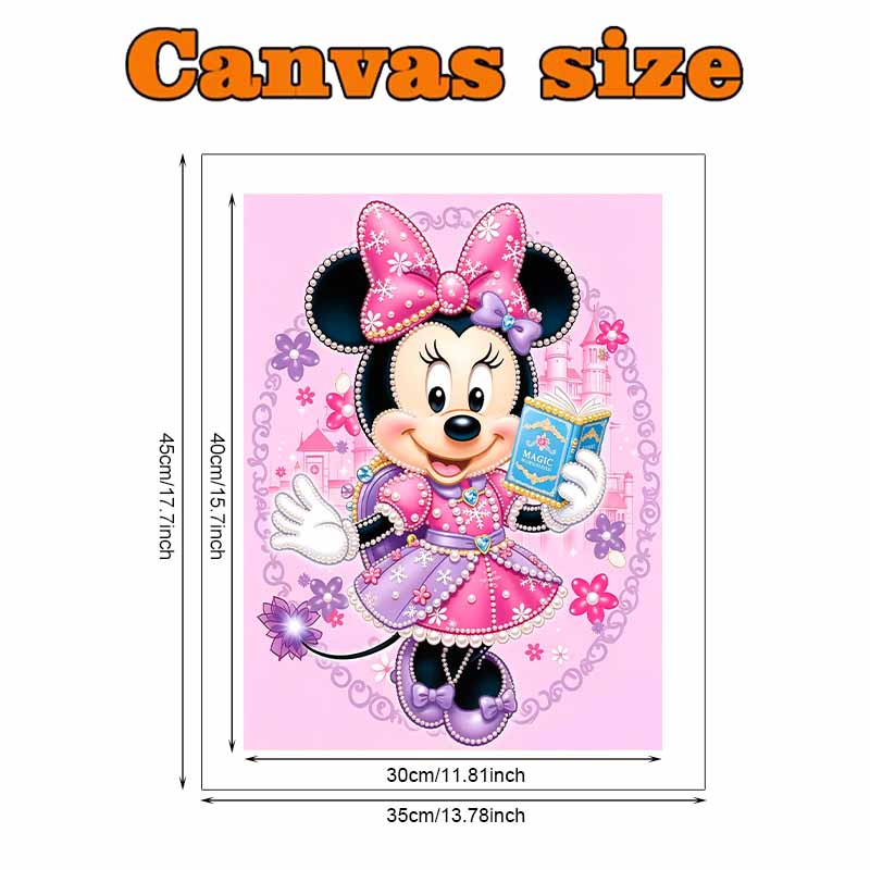 Disney Pearl Art Painting Home Wall Decor Minnie Mouse Pearl Gemstone Painting Picture Crafts Adult/Beginner Gift Creative Home Decor Unframed