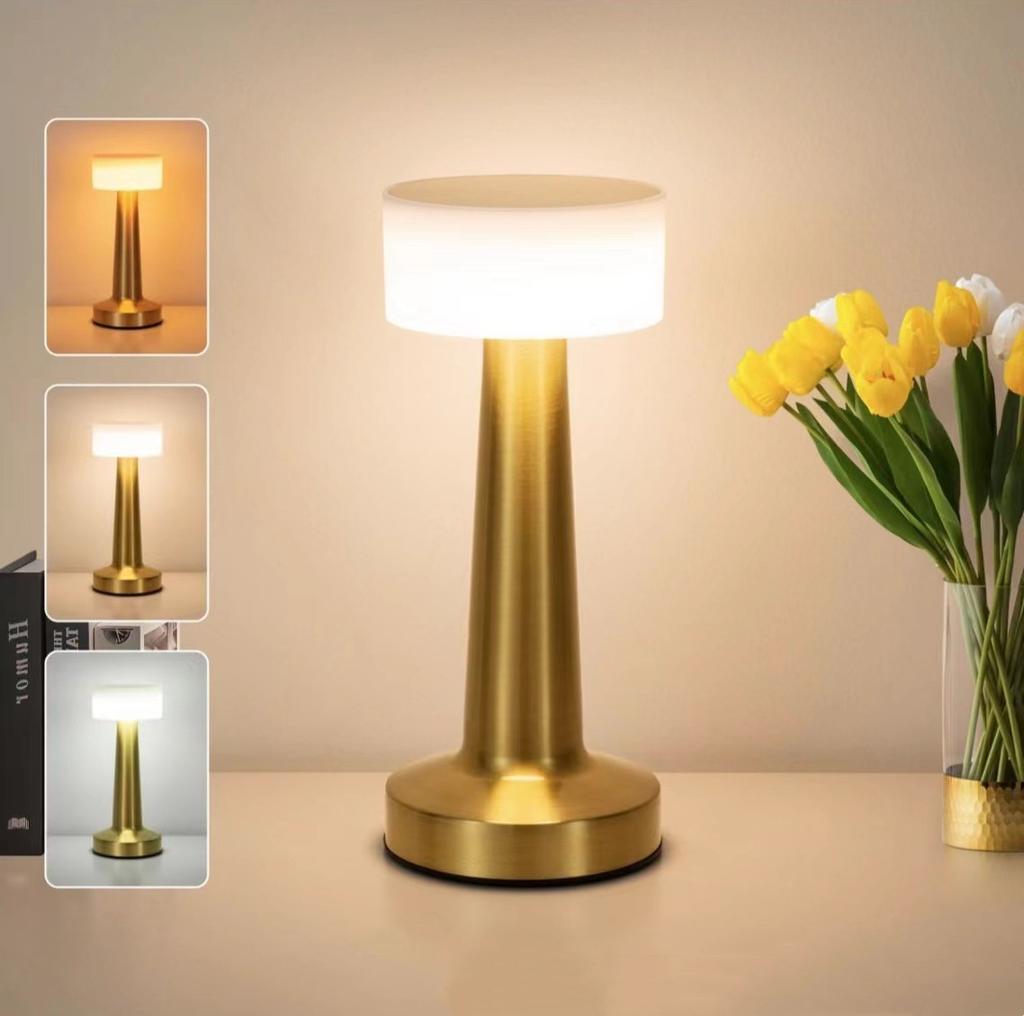 Rechargeable Table Lamp Metal Touch Decor for Bar Coffee Table Restaurant Decoration Light Desk LED Night Lights Bedroom