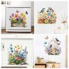 Selbstklebende PVC Glasaufkleber Frische Pflanzen Blumen Schmetterlinge für Wohnzimmer Wanddekor
