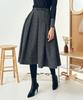 Pelimela Twill A-Line Belted Skirt (Gray)