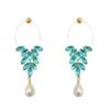 Premium Sense Pearl Tassel Flower Earrings Women'S Seaside Vacation Style Photo Earrings, Exaggerated Earrings Suitable For Summer