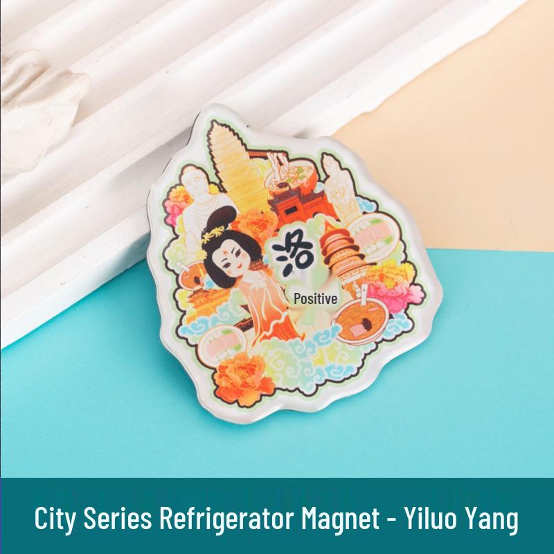 Carved Acrylic Fridge Magnet - Chinese City Attractions, Cultural Gift & Creative Travel Souvenir