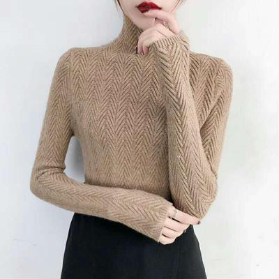 Herbst Winter High Neck Kaschmir Pullover Damen Pullover Lange Lose Stricken Pullover