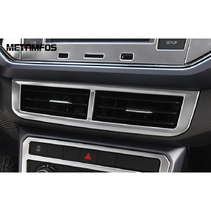 For Volkswagen VW T-cross Tcross -  Carbon Fiber Center Console Air Condition AC Vent Outlet Cover Trim Accessories