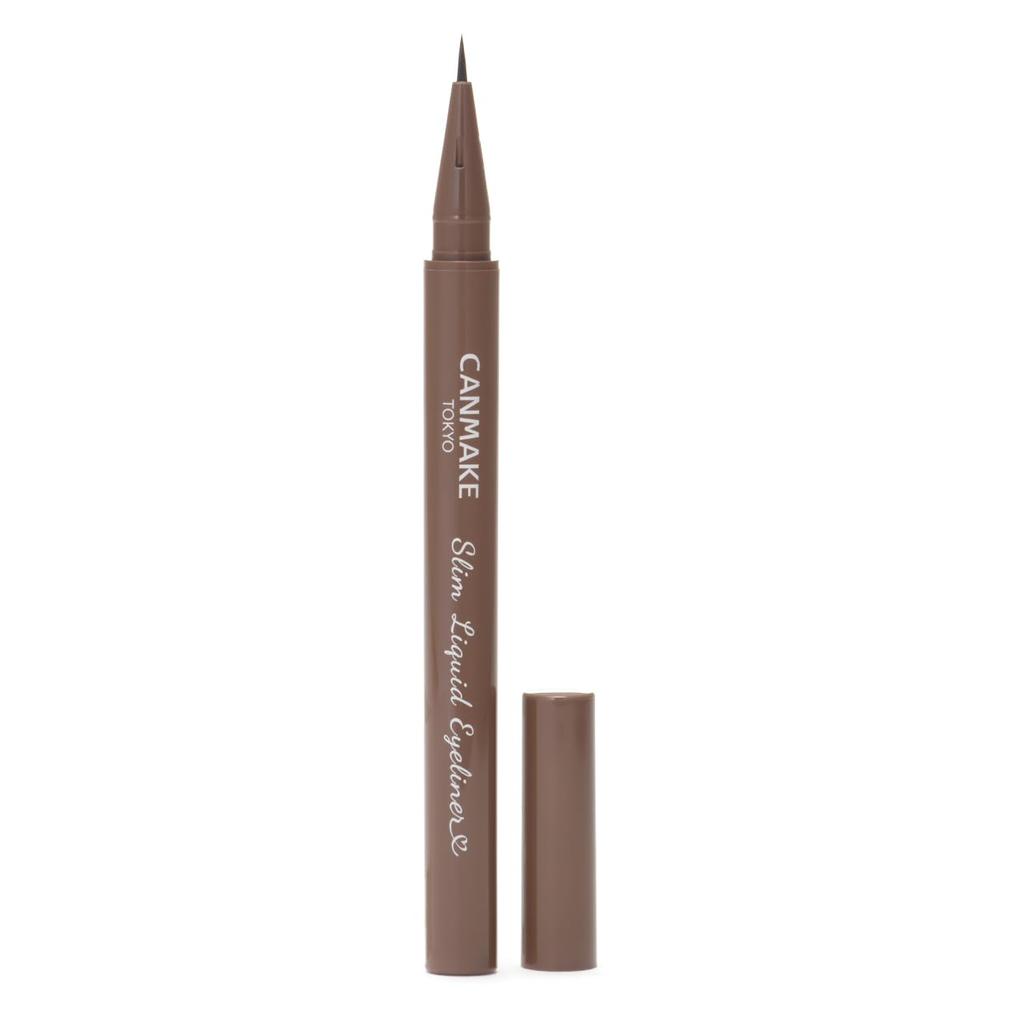 CANMAKE Slim Liquid Eyeliner 03 Chaba Greige Eyeliner Brush Waterproof Contains Serum Ingredients Greige Ultra-fine