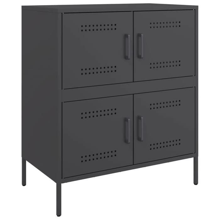 VidaXL Black Buffet 68x39x79 Cm Steel, Cabinet, Cupboard, Highboard, Sideboard, Storage Cabinet, Organizer 842952