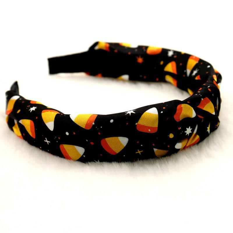 Halloween Pumpkin Knotted Headband - Festive Fashion Fabric Headwear