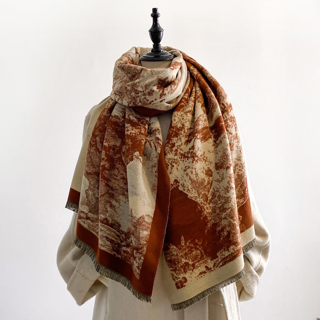 New Luxury Brand Cashmere Women Print Scarf Winter Warm Shawl and Wrap Bandana Pashmina Female Foulard Blanket Poncho Scarves